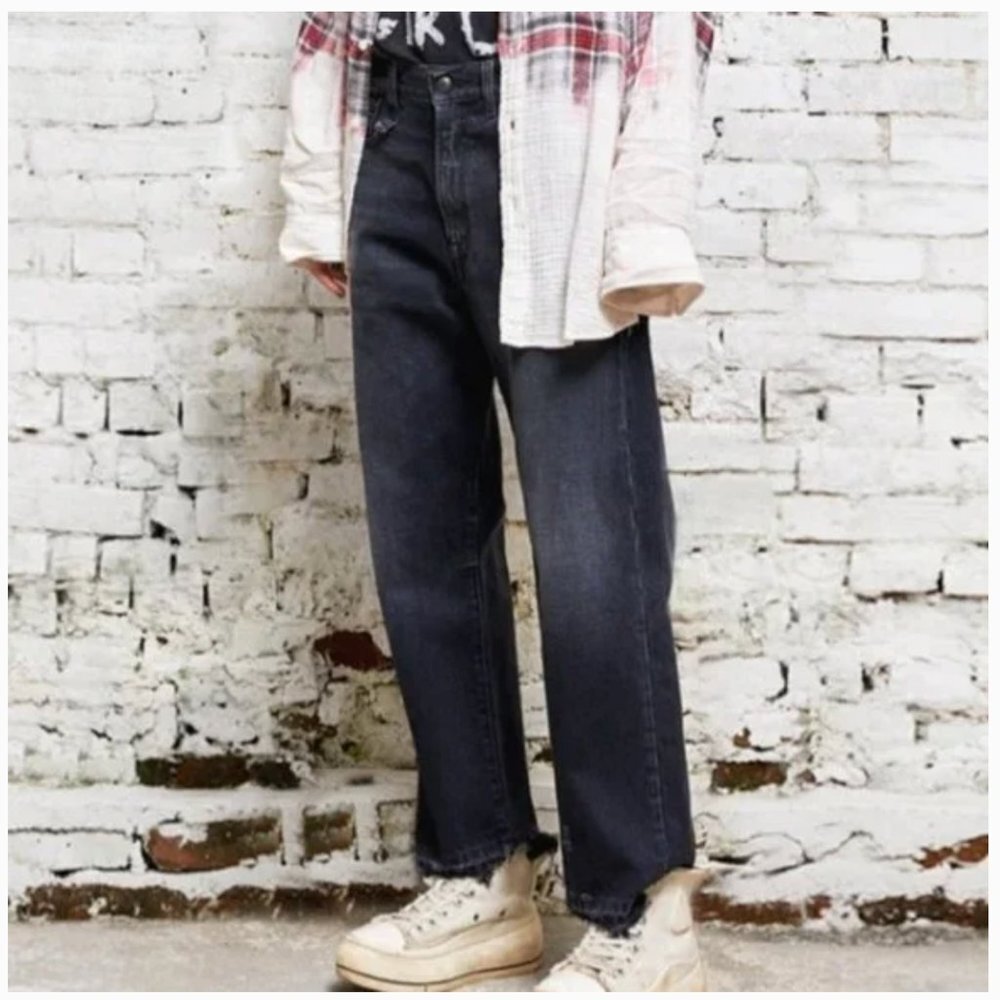 R13 Women's Boyfriend Jeans in Dark Washed Black